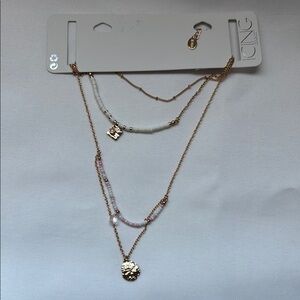 Icing Gold and White Layered Necklace